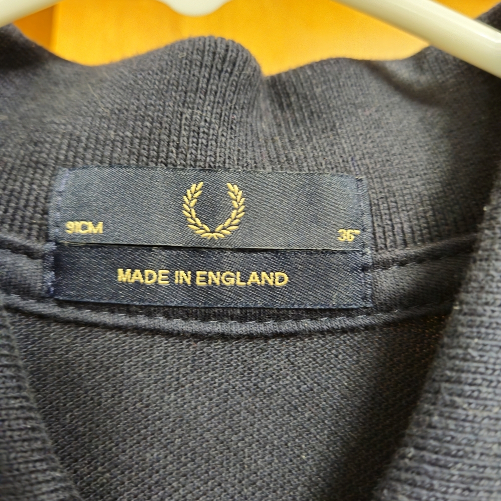 Fred Perry Made In England 91MC Size 36 Polo Navy (Mens Small) Oi Punk